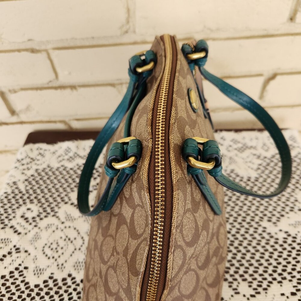 Coach Peyton Signature Cora Domed Shoulder Bag Satchel - Picture 10 of 15